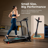 Sunny Health Fitness Compact Motorized Smart Treadmill with Easy Assembly & Folding