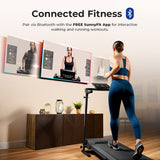 Sunny Health Fitness Compact Motorized Smart Treadmill with Easy Assembly & Folding