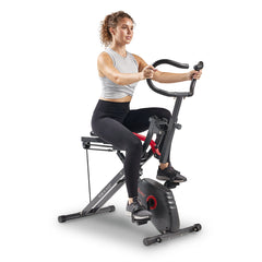 Sunny Health & Fitness Smart 2 in 1 Upright Row-N-Ride® Squat Assist Trainer Machine and Exercise Bike