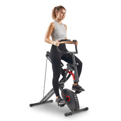 Sunny Health & Fitness Smart 2 in 1 Upright Row-N-Ride® Squat Assist Trainer Machine and Exercise Bike