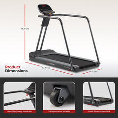 Sunny Health & Fitness Smart Motorized Treadmill with Handrails