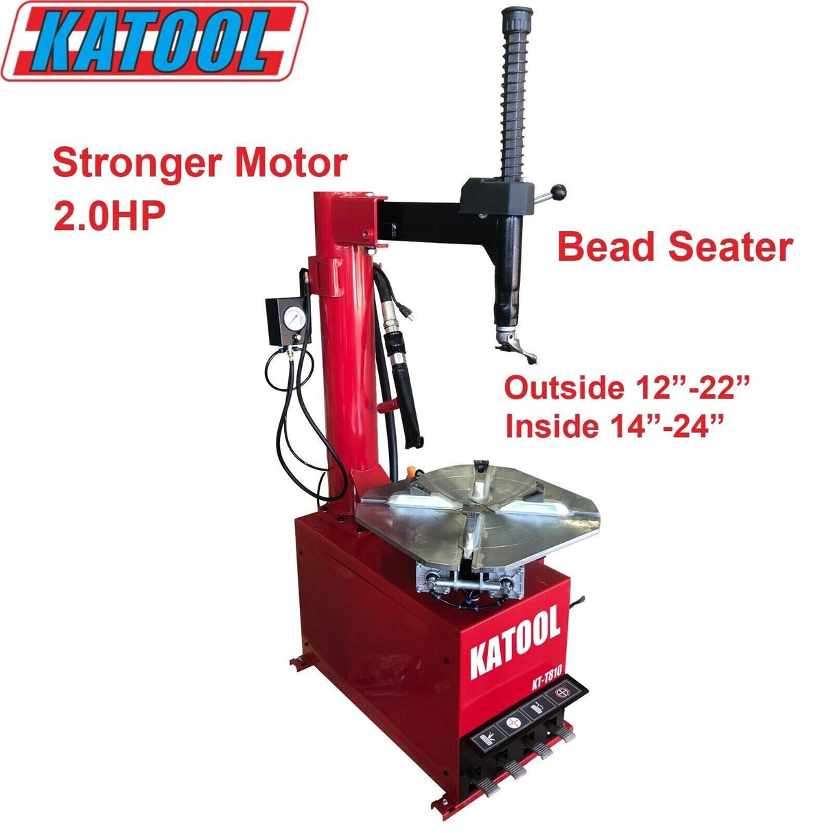 Katool KT-T810 Wheel Clamp Tire Changer Machine - w/ Bead Blaster