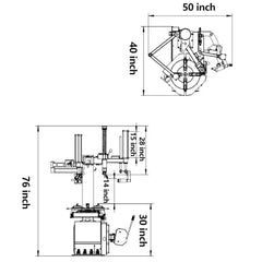 T830 B750 Tire Changer with Wheel Balancer Combo