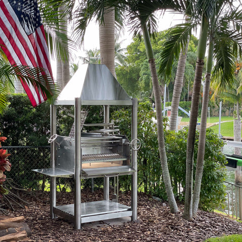 Tagwood BBQ Argentine Santa Maria Wood Fire & Charcoal Gaucho Grill all Stainless Steel | BBQ02SS OPEN FIRE COOKING - PRE-ORDER