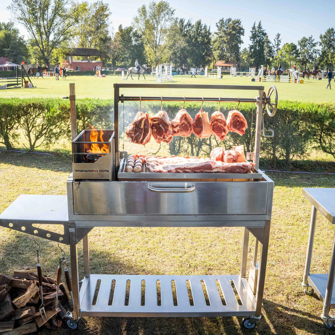 Santa Maria Grill for Open Fire Stainless Steel 4 Grilling Surfaces with Firebox Tagwood BBQ03SS
