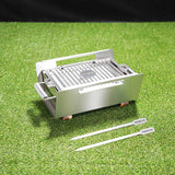Tagwood BBQ Table Top Warming Brazier | Stainless steel and Acacia wood | BBQ07SS--
