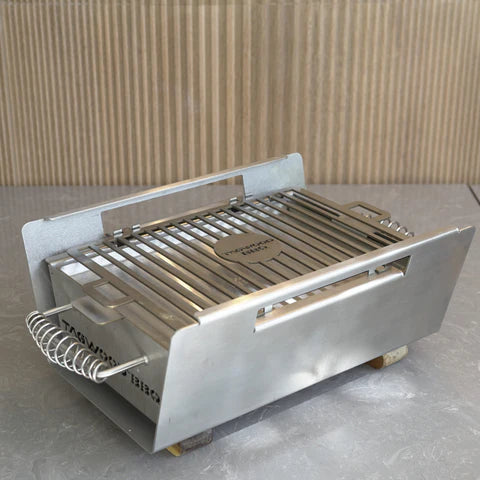 Tagwood BBQ Table Top Warming Brazier | Stainless steel and Acacia wood | BBQ07SS--