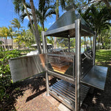 Argentine Santa Maria BBQ Grill All Stainless Steel with Brasero and Accessories Tagwood BBQ12SS