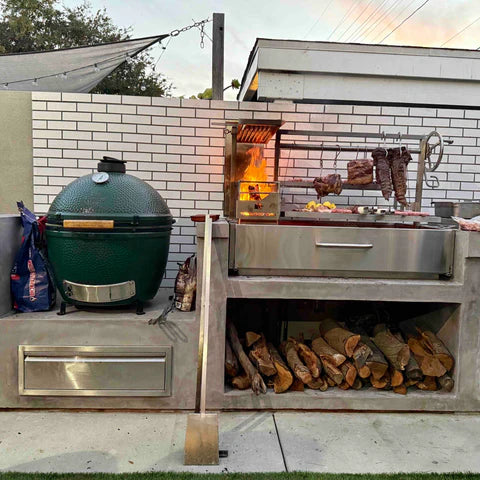 Tagwood BBQ XL Built-In Santa Maria Argentine Wood Fire & Charcoal Gaucho Grill OPEN FIRE COOKING | BBQ25SS -