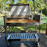 Argentinian Freestanding Charcoal Grill Tagwood BBQ18SS 304 SS with Shovel Poker & Heavy-Duty Casters for Mobility - PRE-ORDER
