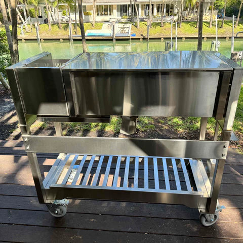 Argentinian Freestanding Charcoal Grill Tagwood BBQ18SS 304 SS with Shovel Poker & Heavy-Duty Casters for Mobility - PRE-ORDER