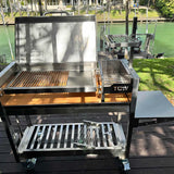 Argentinian Freestanding Charcoal Grill Tagwood BBQ18SS 304 SS with Shovel Poker & Heavy-Duty Casters for Mobility - PRE-ORDER