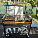 Argentinian Freestanding Charcoal Grill Tagwood BBQ18SS 304 SS with Shovel Poker & Heavy-Duty Casters for Mobility - PRE-ORDER