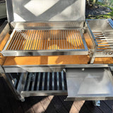 Argentinian Freestanding Charcoal Grill Tagwood BBQ18SS 304 SS with Shovel Poker & Heavy-Duty Casters for Mobility - PRE-ORDER