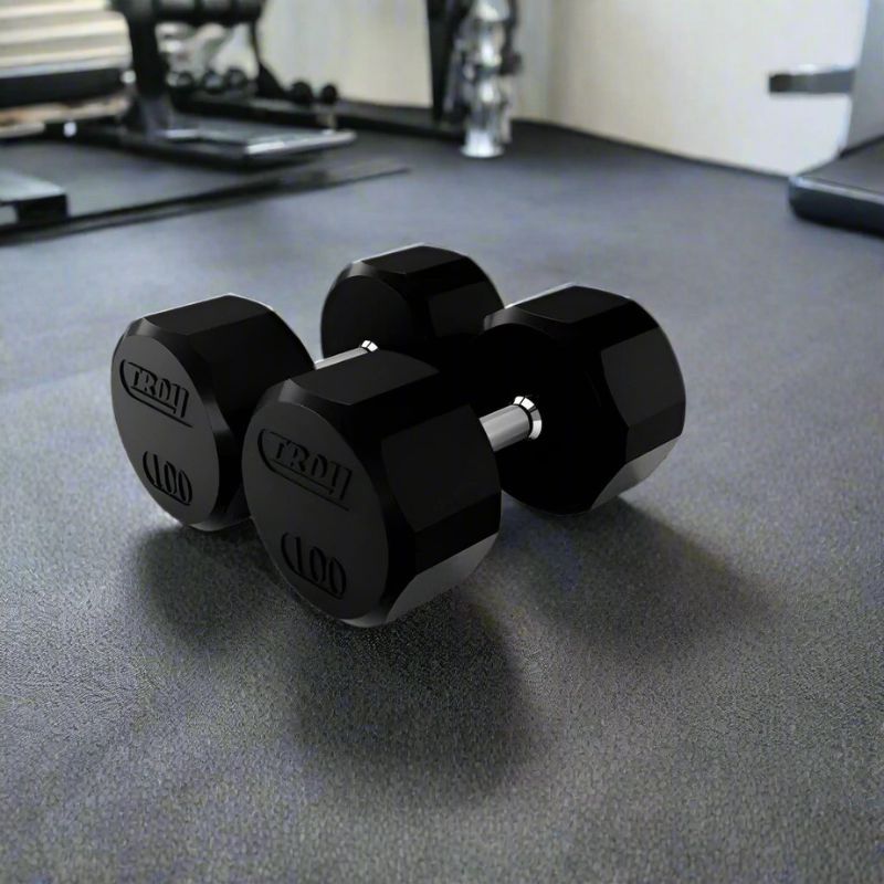 TROY TSD-R  12-Sided Rubber Encased Dumbbells