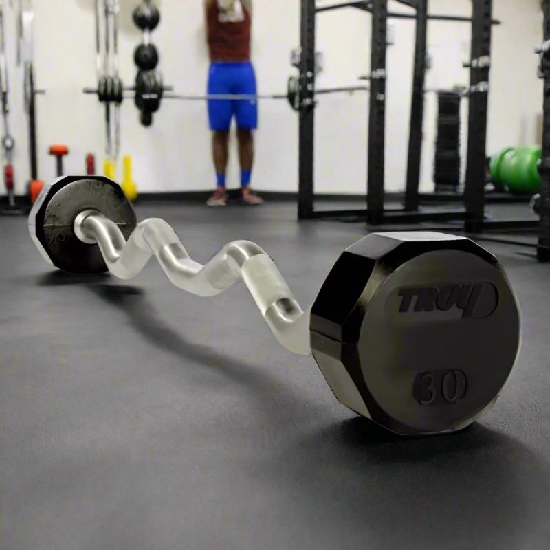 TROY TZB-020-110R  20-110 lb 12-Sided Solid Rubber Curl Barbell Set