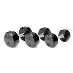 Troy 5 lb to 50 lb 12-Sided Rubber Dumbbell Set with Rack