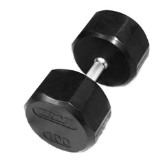 Troy 55 lb to 100 lb 12 Sided Premium Rubber Encased Dumbbell Set with Rack