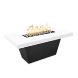 The Outdoor Plus Tacoma Wood Grain Concrete and Steel Fire Table plus Free Cover