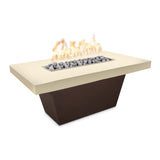 The Outdoor Plus Tacoma Wood Grain Concrete and Steel Fire Table plus Free Cover