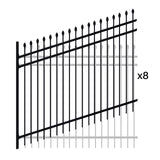 Aleko Commercial Grade Steel Fence Kit – Tokyo Style – 8 Panels (8x6 ft.) for Flat and Sloped Installation