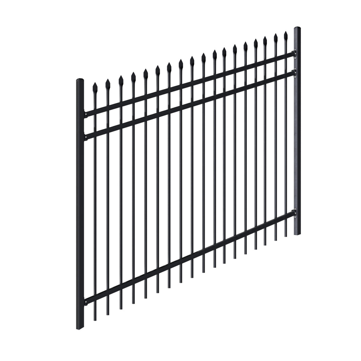 Aleko Commercial Grade Steel Fence Kit – Tokyo Style – 4 Panels (8x6 ft.) for Flat and Sloped Installation
