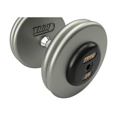 Troy HFDC-R Pro-Style Gray Dumbbell Sets Rubber End Caps 32mm Contoured Handle