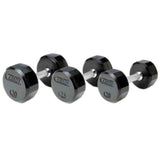 Troy 3 lb to 50 lb 13 Pair 12 Sided Premium Rubber Dumbbell Set With Vertical Rack