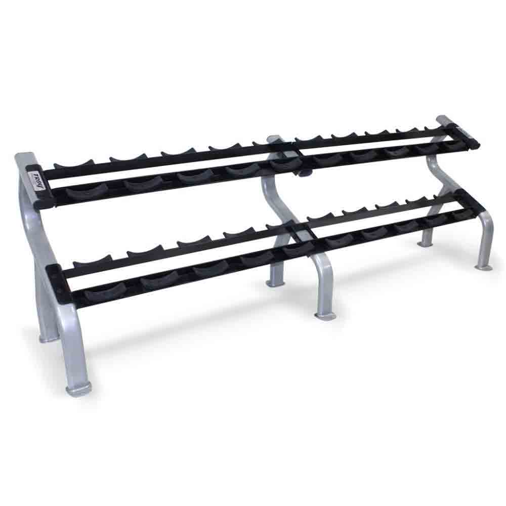 Troy 5 lb to 100 lb 12 Sided 20 Pair Premium Rubber Encased Dumbbell Set with Racks