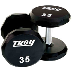 Troy 5 lb to 75 lb 12 Sided Urethane Dumbbell Set with Rack