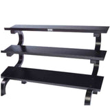 Troy 5 lb to 75 lb 12-sided Rubber Dumbbells Set with VTX shelf rack