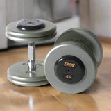 Troy HFDC-R Pro-Style Gray Dumbbell Sets Rubber End Caps 32mm Contoured Handle