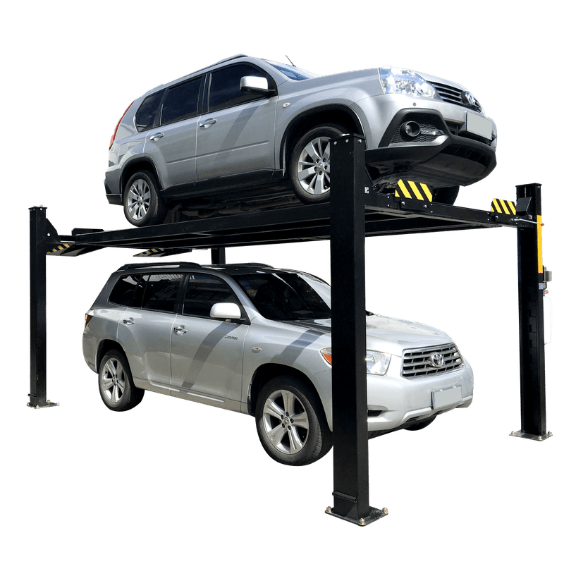 Tuxedo FP9K-DX-XLT 9,000 lb Deluxe Storage Lift Extended Length / Height - Poly casters, drip trays, jack tray FP9K-DX-XLT