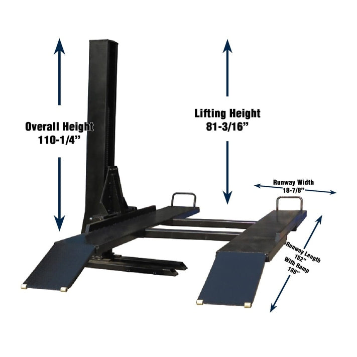 Tuxedo SP-6K-SS 6,000 lb Single Post Storage Lift SP-6K-SS