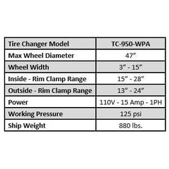 Tuxedo TC-950-WPA with Left Side Press Arm TC-950-WPA