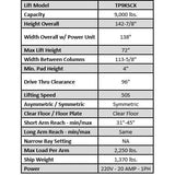 Tuxedo TP9KSCX 9,000 lb Two Post Clear Floor - Symmetric TP9KSCX