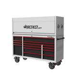 Boxo Pro Series | 72" 14-Drawer Garage Top Rolling Tool Box | White