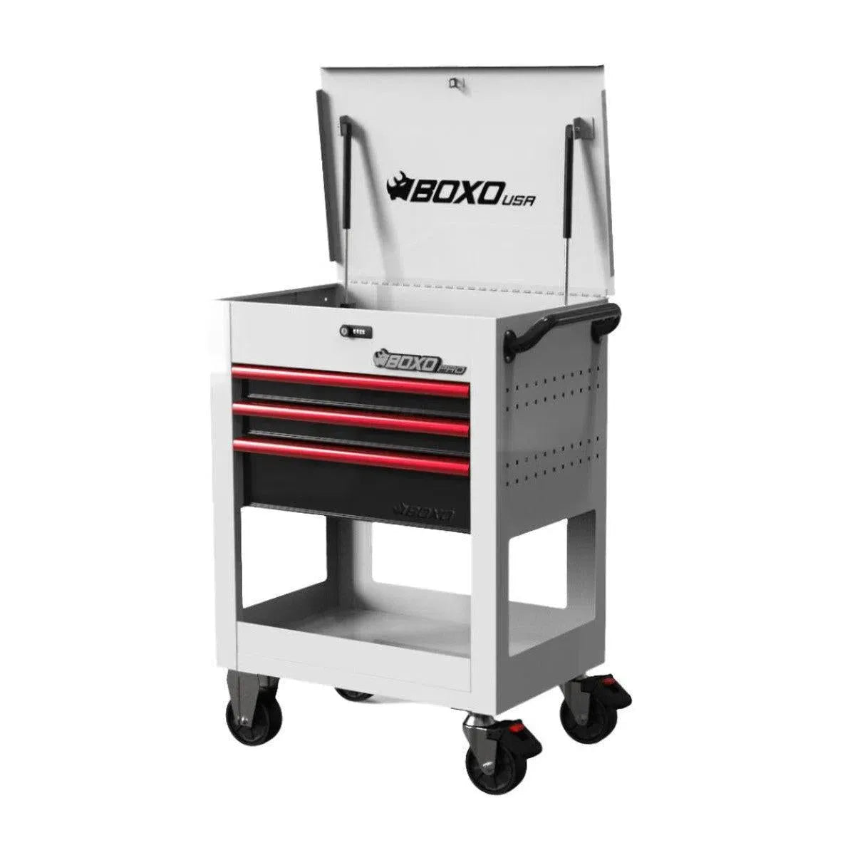 Boxo Pro Series | 28" 3-Drawer Flip top Service Cart Tool Box