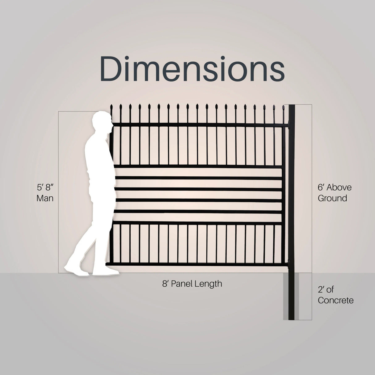 Aleko Commercial Grade 8-Panel Galvanized Steel Fence Kit - Berlin – 8x6 ft. (each)