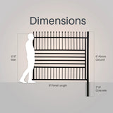 Aleko Commercial Grade 8-Panel Galvanized Steel Fence Kit - Berlin – 8x6 ft. (each)