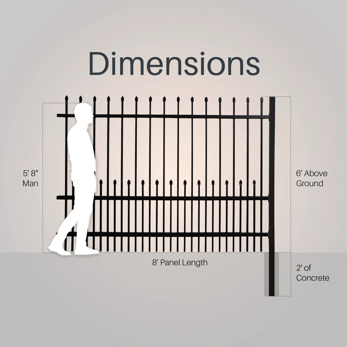 Aleko Commercial Grade 8-Panel Galvanized Steel Fence Kit - Riga – 8x6 ft. (each)