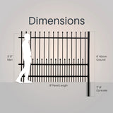 Aleko Commercial Grade 8-Panel Galvanized Steel Fence Kit - Riga – 8x6 ft. (each)