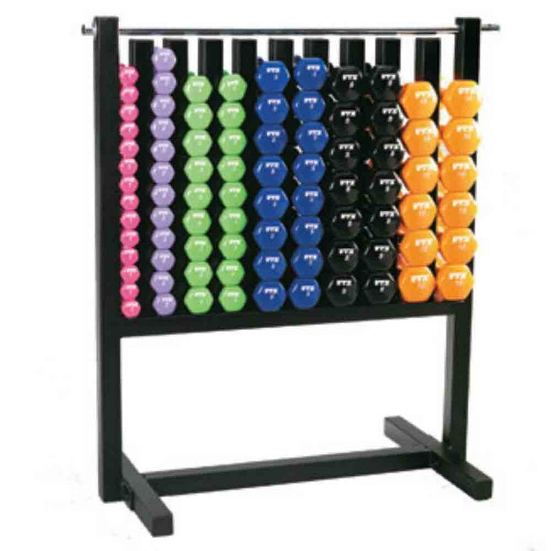 VTX Aerobic Vinyl Dumbbell Set With Rack