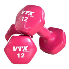 VTX Aerobic Vinyl Dumbbell Set With Rack