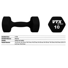 VTX GTD Neoprene Textured Hex Dumbbell