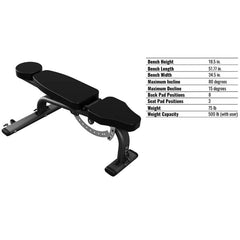 VTX GVBH-FID Adjustable Flat/Incline/Decline Bench