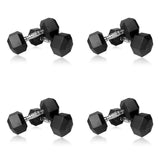 VTX by Troy 35 lb to 75 lb 8 Sided Rubber 9-Pair Dumbbell Set with Rack