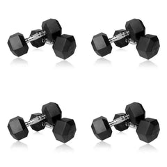 VTX by Troy 35 lb to 75 lb 8 Sided Rubber 9-Pair Dumbbell Set with Rack