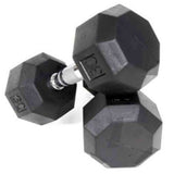 VTX by Troy 5 lb to 50 lb 8 Sided Rubber Encased Dumbbell Set with Rack