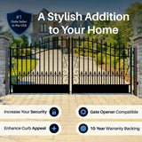 Aleko Steel Dual Swing Driveway Gate - VENICE Style - 18 x 6 Feet